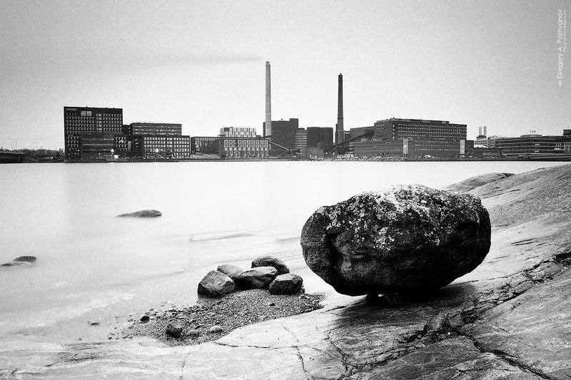 helsinki, ruoholahti, powerstation, stone, gulf, of, finland, хельсинки, финляндия, финский, залив, руохолахти, электростанция, залив, вода, берег Powerstationphoto preview