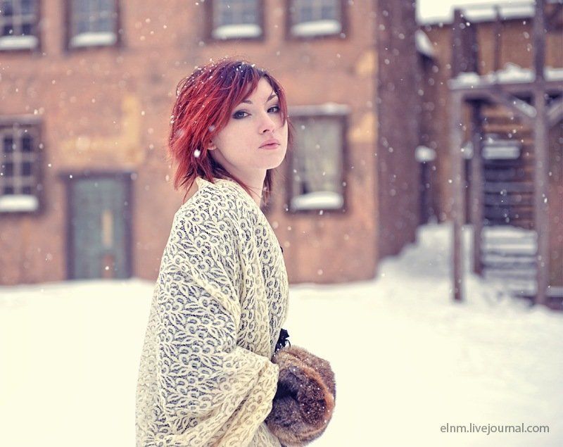 портрет, цветное, девушка Снегphoto preview