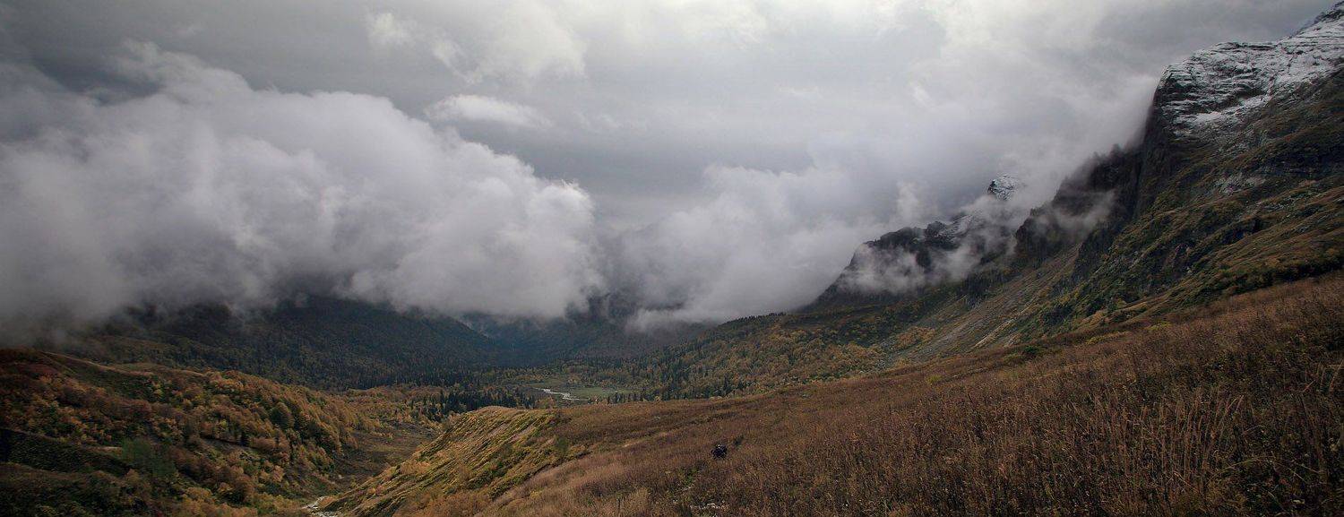 фишт,кавказ,горы,осень,облака,приют,река,, salman