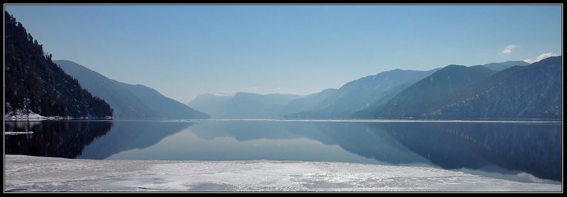 алтай, телецкое, озеро, грань, льда, воды, неба Покой.photo preview