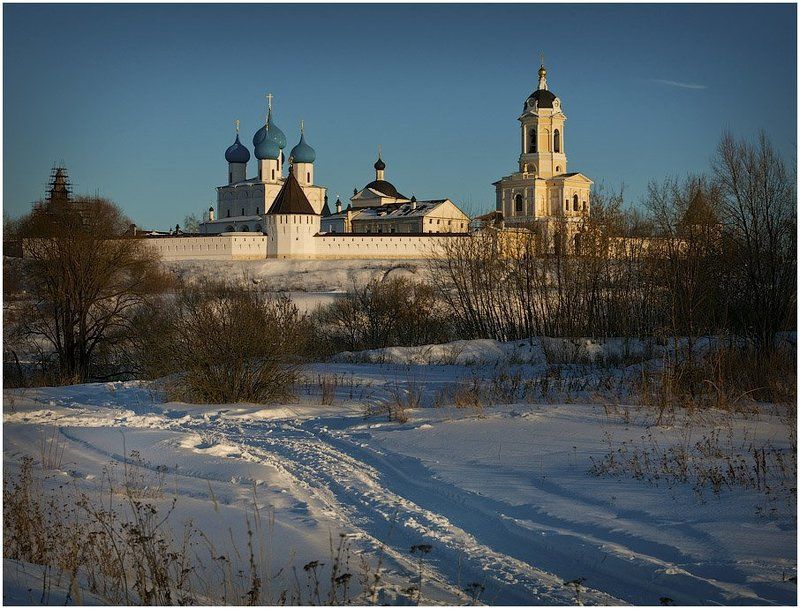 высоцкий, монастырь, серпухов, зима, закат, вечер photo preview
