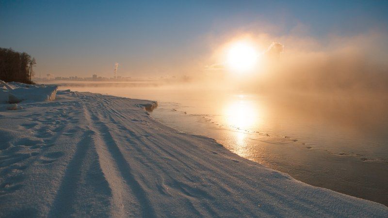 Весенний рассвет над Волгой!photo preview
