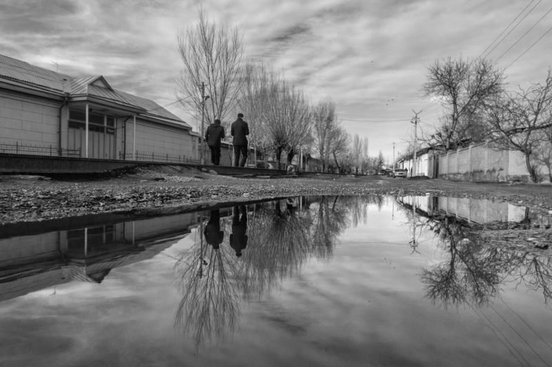 отражение, стрит, черно-белое, улица, кыргызстан, средняя азия, reflection, water, street, ***photo preview