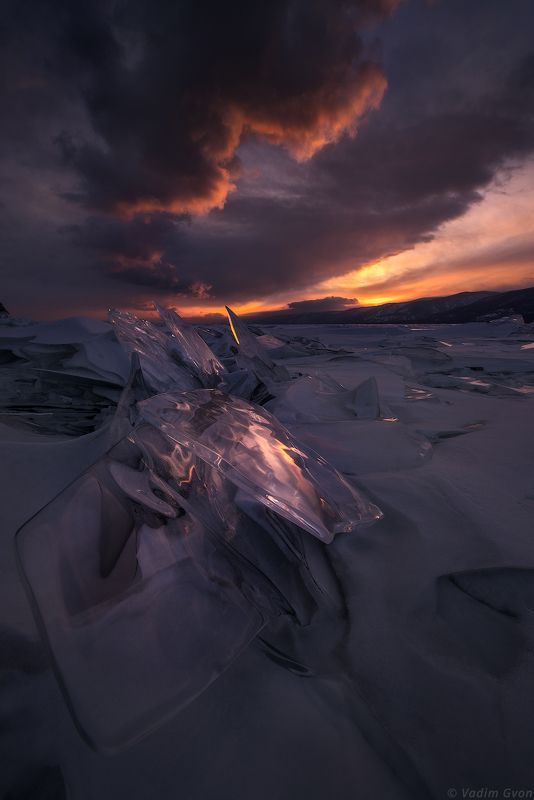 байкал, лед, закат Лед и пламяphoto preview
