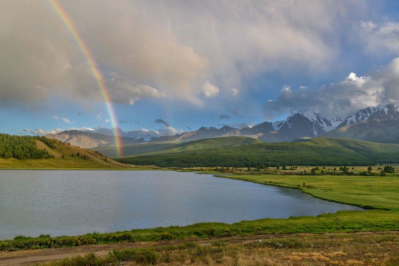 радуга, озеро, лето, джангысколь, ештыкель, алтай, rainbow, lake, summer, altai После дождя...photo preview
