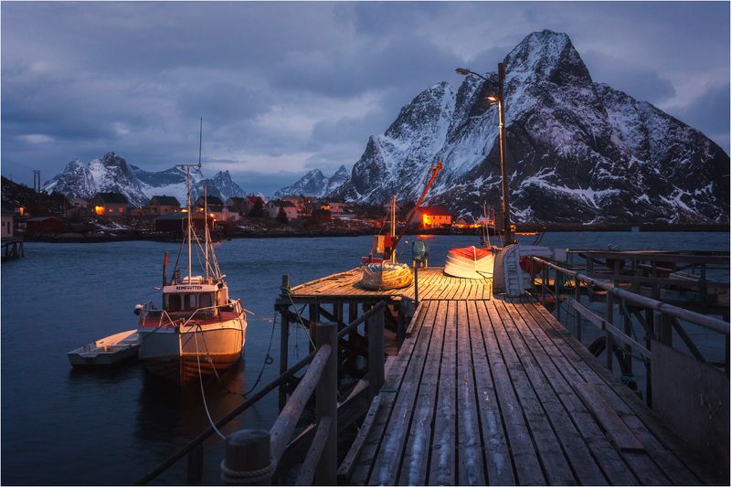 лофотенские острова, норвегия.причал, Утро на причале...photo preview