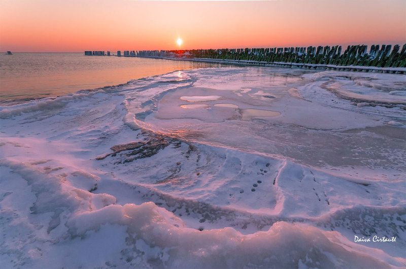 sunset,seascape,ice,frost Farewellphoto preview