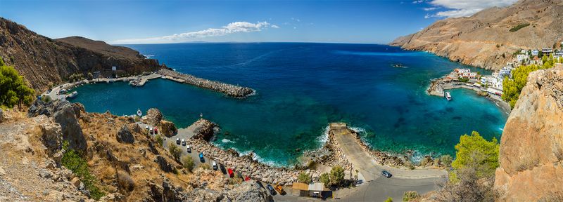 природа, пейзаж, осень, панорама, греция, остров, крит, море, берег, бухта, скалы, залив, ***photo preview