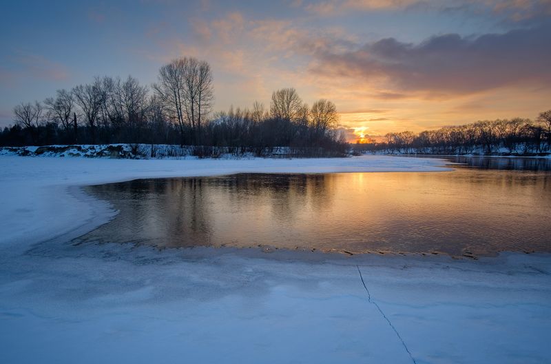пейзаж,природа,река,зима,снег,мороз,landscape,nature,rivers,frosty,sunset Зимняя рекаphoto preview