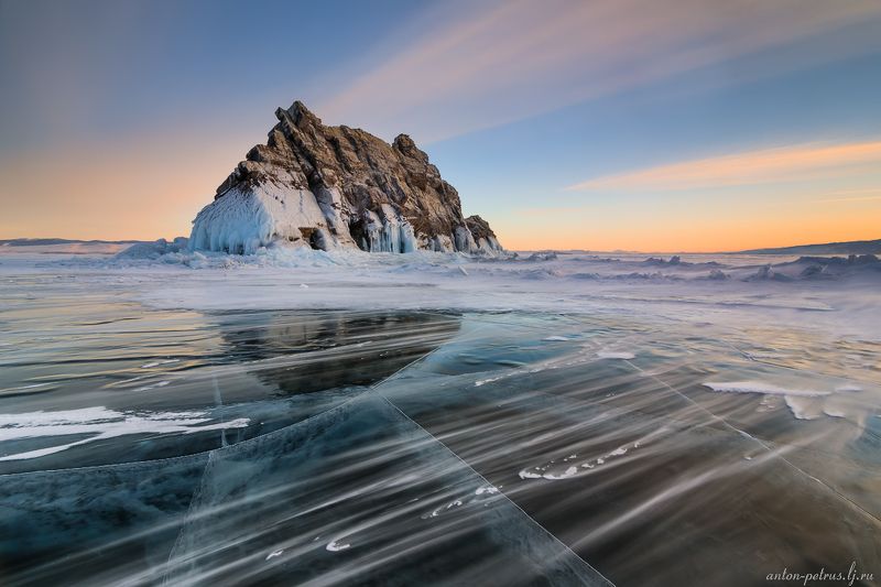 байкал,озеро,зима, лед, закат Геометрия Байкалаphoto preview