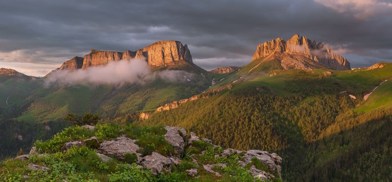 западный, кавказ, ачешбок, перевал, чёртовы, ворота, рассвет, лето, июнь Рассвет у Чёртовых воротphoto preview