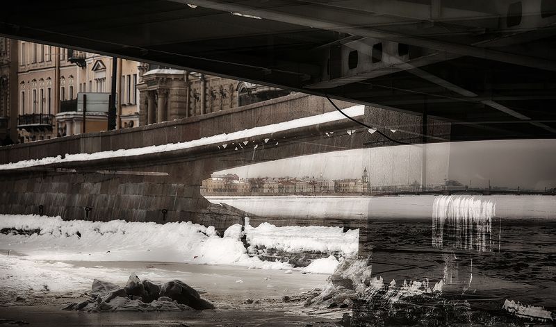 санкт-петербург, нева, набережная, мост Сквозь гранитphoto preview