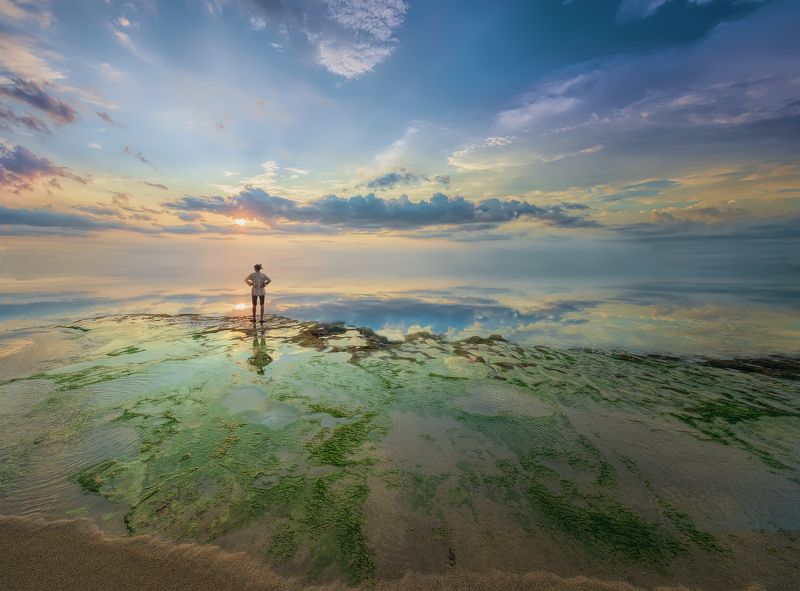 пейзаж,закат,отражение,бали,облака,путешествие,небо, Край цвета...photo preview