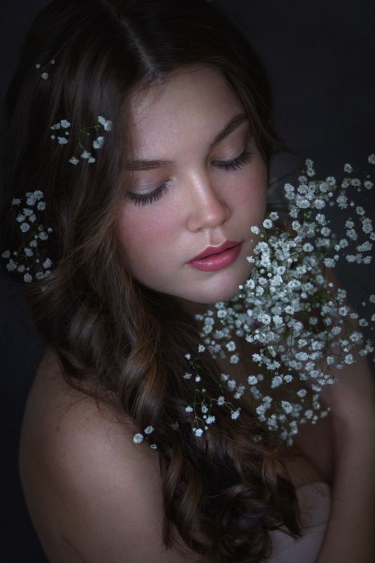 девушка, цветы, крупный план, губы, красивая, молодая, люди, кэнон, girl, flowers, close up, lips, beautiful, young, people, Canon ***photo preview