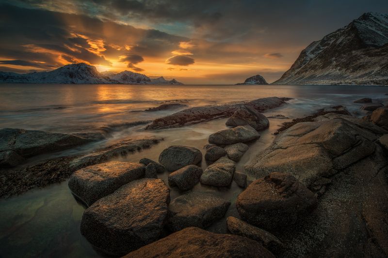 Лофотенские острова, Haukland Beach, Последние краски дняphoto preview