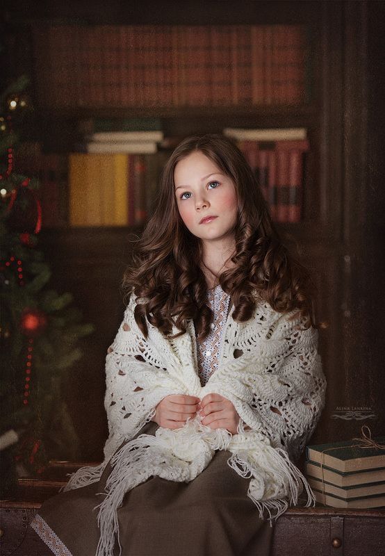 библиотека, книги, девочка, портрет, ретро Никаphoto preview