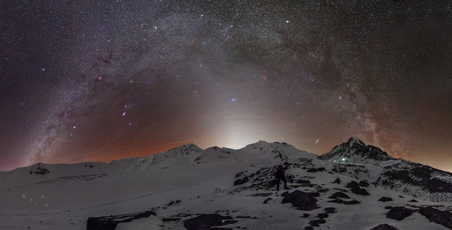млечный путь, зодиакальный свет, airglow, звезды, ночь, астрофото, ночное фото, ночной пейзаж, Казбек, Казбеги. кавказ, горы, Харланов Никита