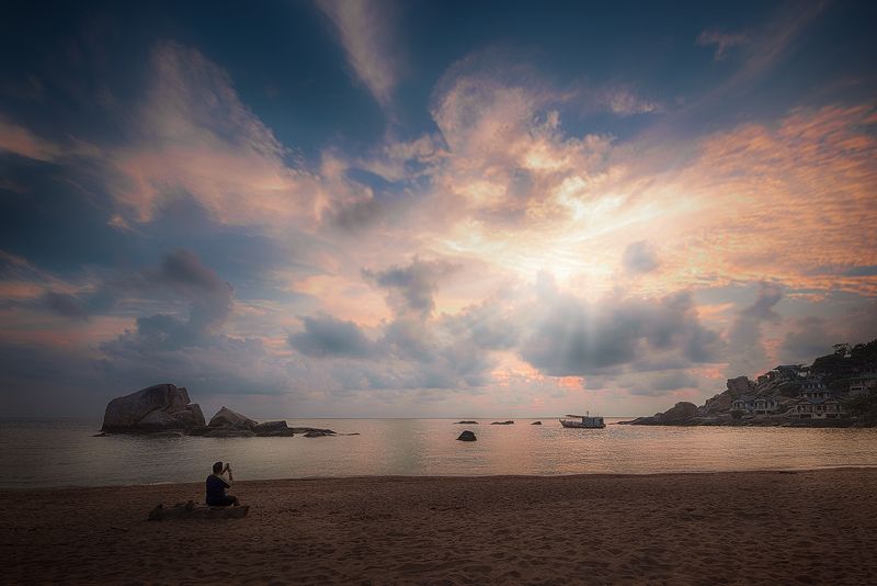 пейзаж,путешествия,восход,трэвел,морской,таиланд,остров,ко,тао, Наблюдение за восходом солнца.photo preview