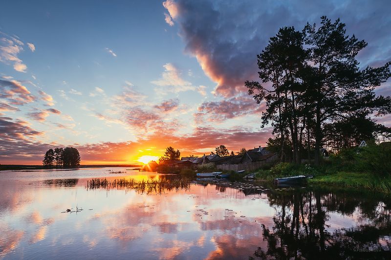 утро, рассвет, солнце, лето, вода, отражение Краски летнего утраphoto preview
