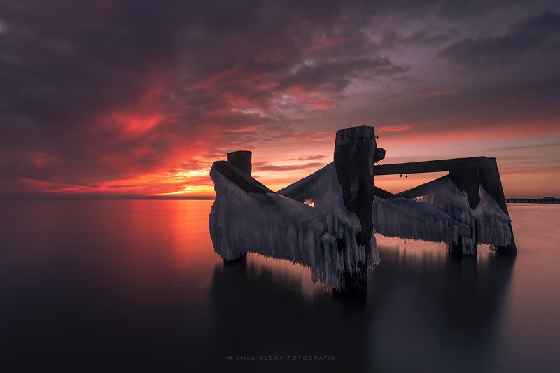 balticsea, poland, sea, winter, ice, snow, dawn, dusk, sunset, sunrise Couplephoto preview