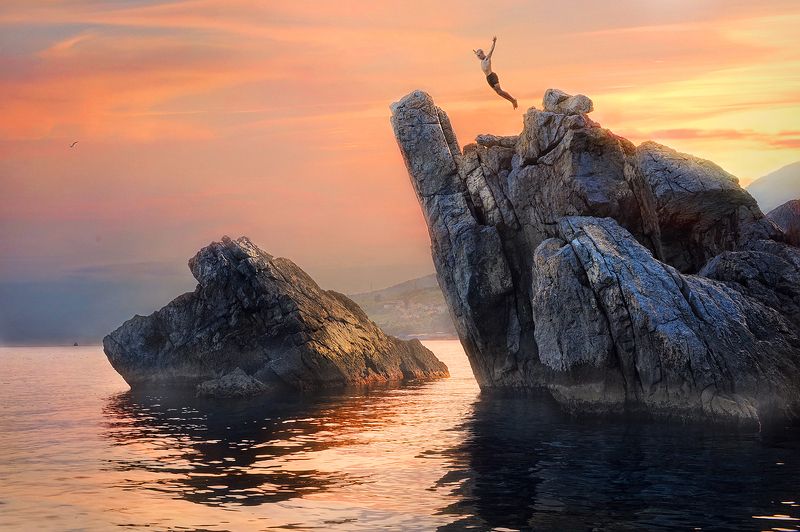 прыжок, Адалары, закат Прыжокphoto preview