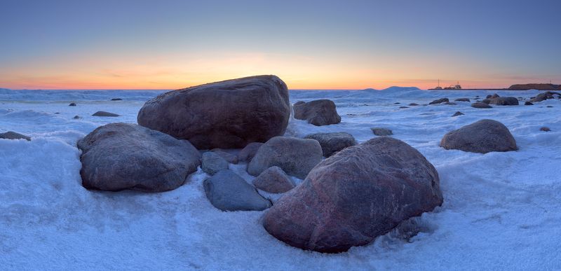 пейзаз, панорама, балтийское, море, латвия, закат Frozen seaphoto preview