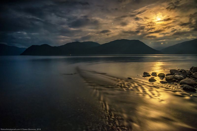 алтай, сибирь, телецкое озеро, ночь, луна, яйлю, чеченек Лунные узоры Чеченекаphoto preview