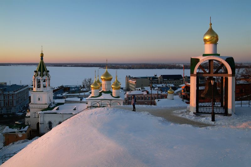 закат, нижний новгород, кремль Нижегородские закаты фото превью