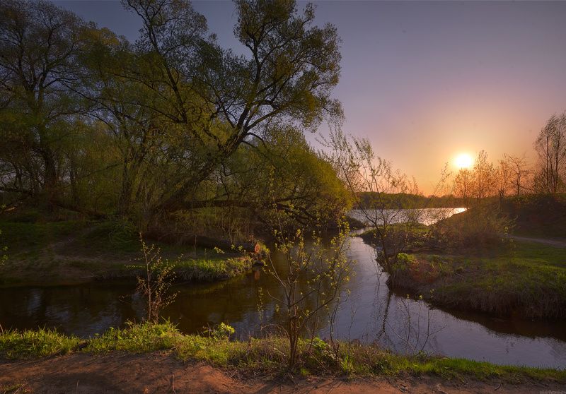 #пейзаж #весна #подмосковье #чехов #красиво #природа #закат #вечер / Подмосковные дебри /photo preview