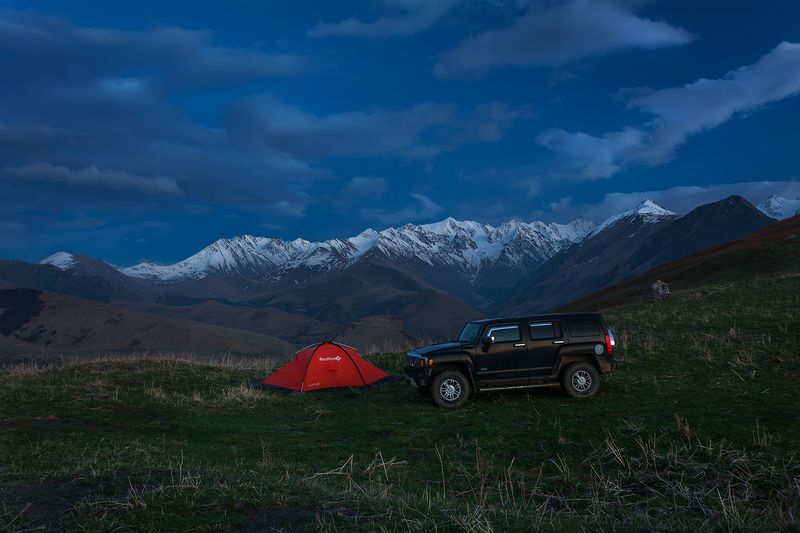 природа, пейзаж, горы, кавказ, весна, ночь, На ночевкеphoto preview