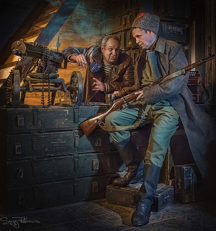 революция, революционеры, солдаты, винтовка, оружие, студия, разговор, rekhov, sergejrekhov - В чём сила, брат? photo preview