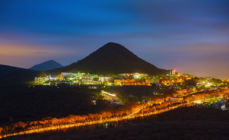 россия, ставропольский край, кавказ, железноводск, кмв, пейзаж, природа, лес, закат, город, сумерки, камни, скалы Железноводскphoto preview