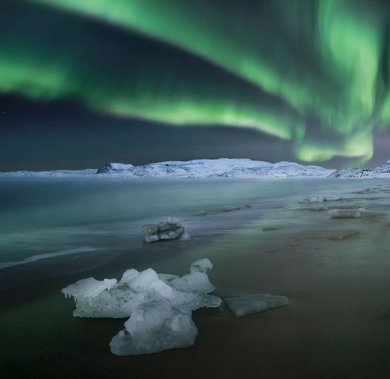 aurora borealis, северное сияние, кольский полуостров Aurora borealisphoto preview