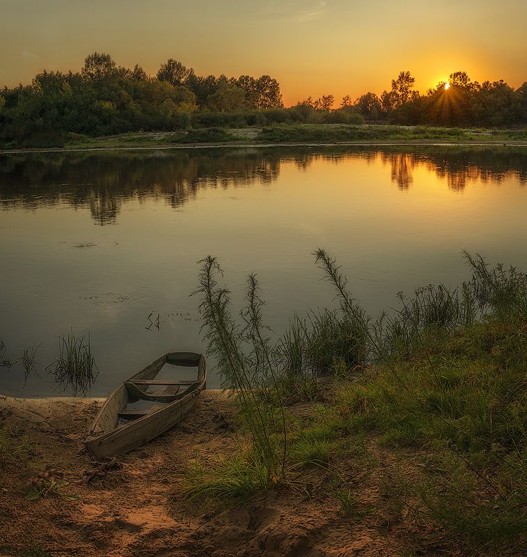 золотые пески беларусь сож река вечер берег облака закат Золотой вечерphoto preview