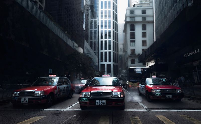 город, архитектура, стрит, такси, гонконг, азия Движениеphoto preview