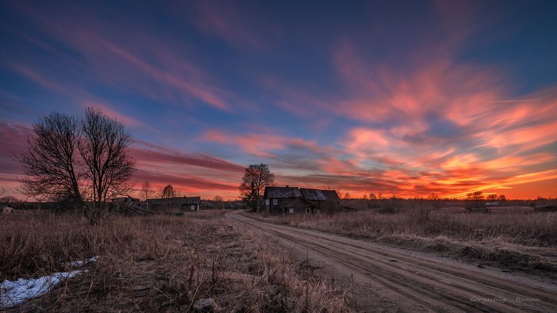 великий двор, весна, вологодчина, кема, север Весенний вечер.photo preview