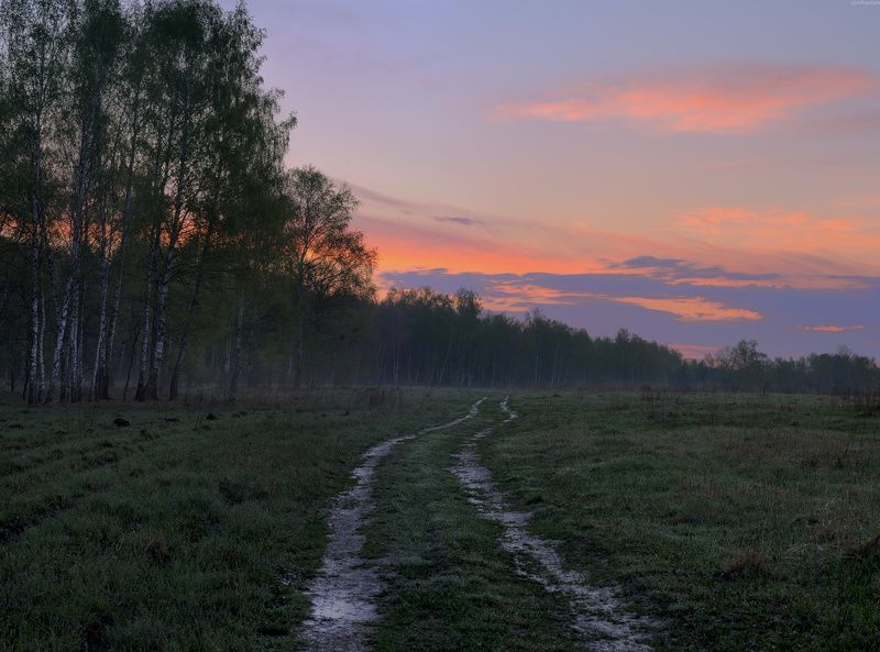 #пейзаж #весна #подмосковье #чехов #красиво #природа  #утро  #рассвет  / Утро в Подмосковье /photo preview