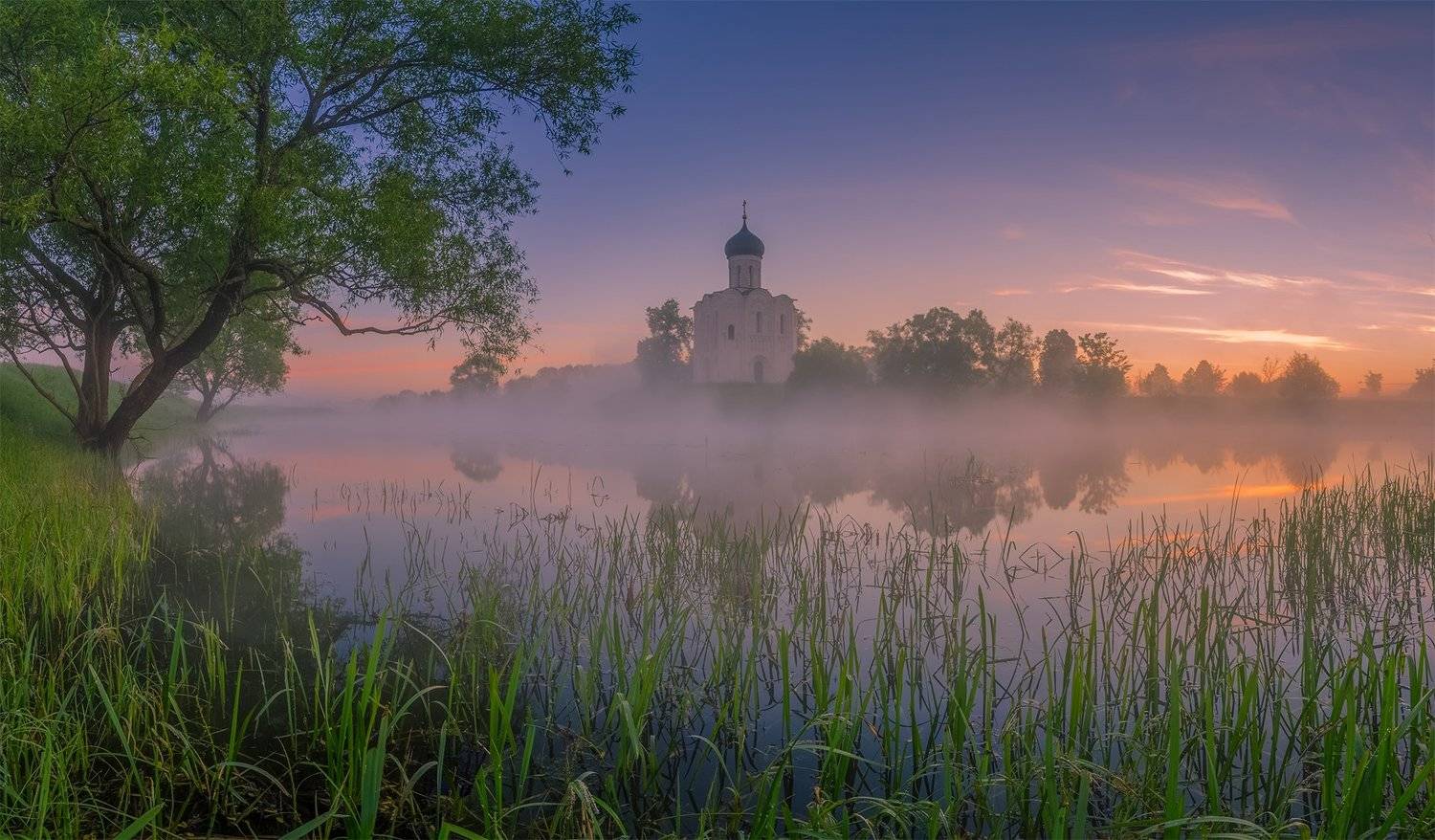 Рассветная нежность. Автор: Виталий Левыкин рассвет, туман, храм, боголюбово, утро, лето, Виталий Левыкин