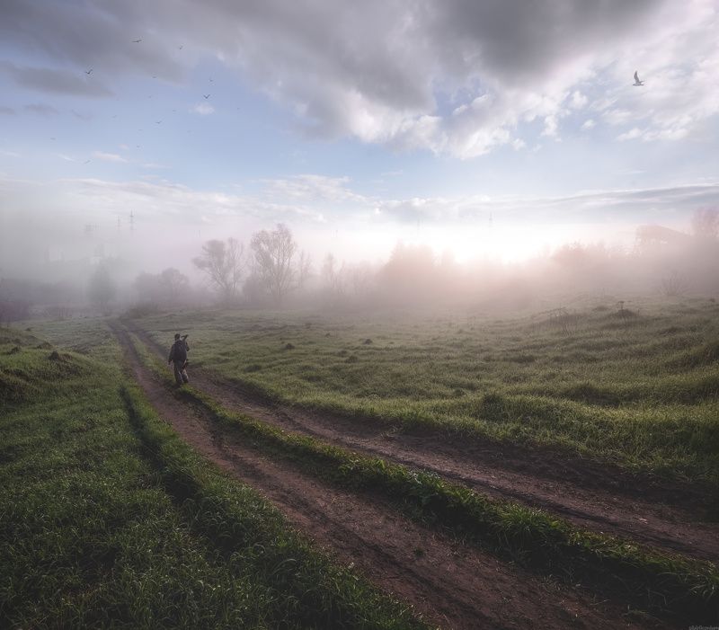 #пейзаж #весна #подмосковье #чехов #красиво #природа #утро #рассвет / Там, на краю... /photo preview