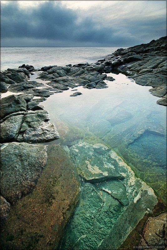 море, пейзаж, крым, закат, Пасмурное мореphoto preview