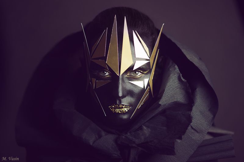 studio, makeup, style, art, light, color, portrait, model, girl Dark Guardianphoto preview