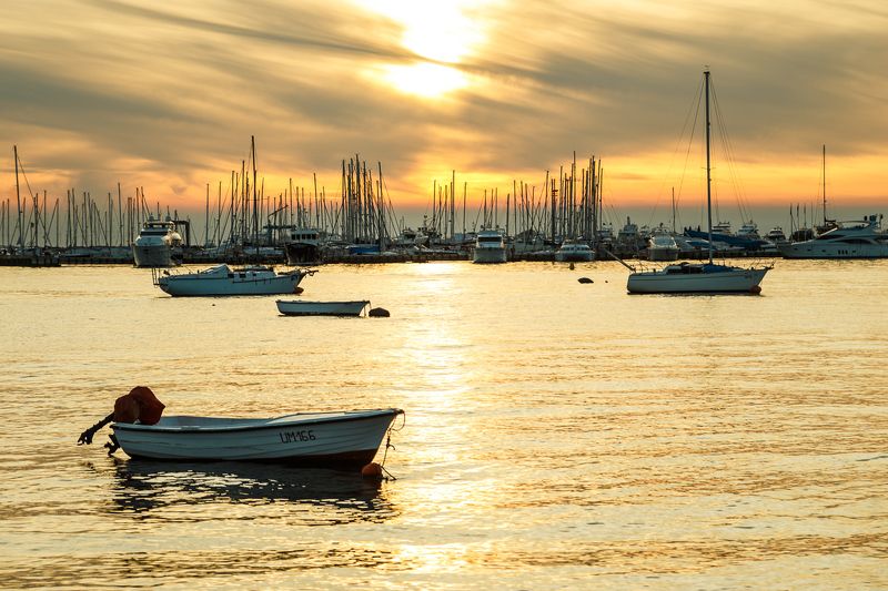 sea,umag,europe,boat,ship,landscape,water,sunset,sky,gold,sun Umag harborphoto preview