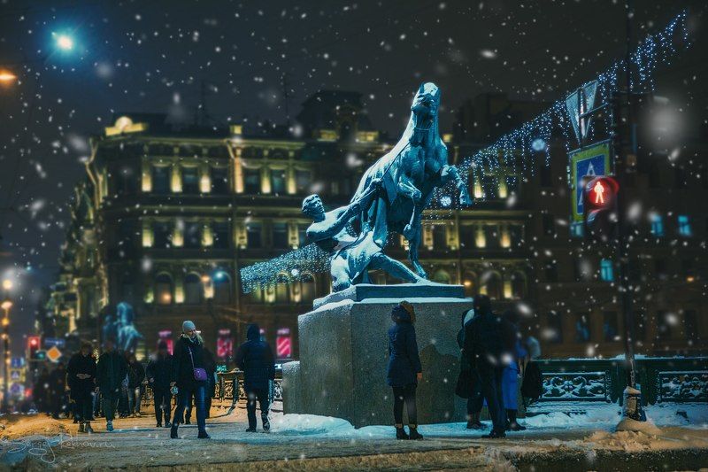 мост, кони Клодта, Питер, Санкт-Петербург Аничков мостphoto preview