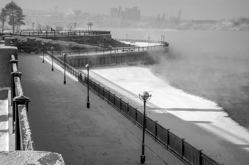 Иркутск,Ангара,набережная,мороз,февраль,туман Иркутск-Ангараphoto preview