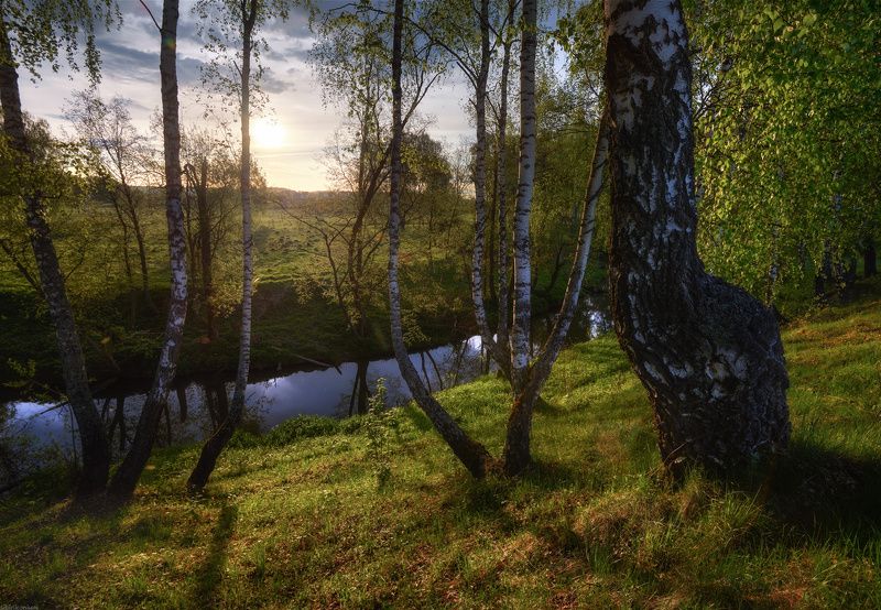 #пейзаж #весна #подмосковье #чехов #красиво #природа #закат #вечер  / Подмосковные вечера /photo preview