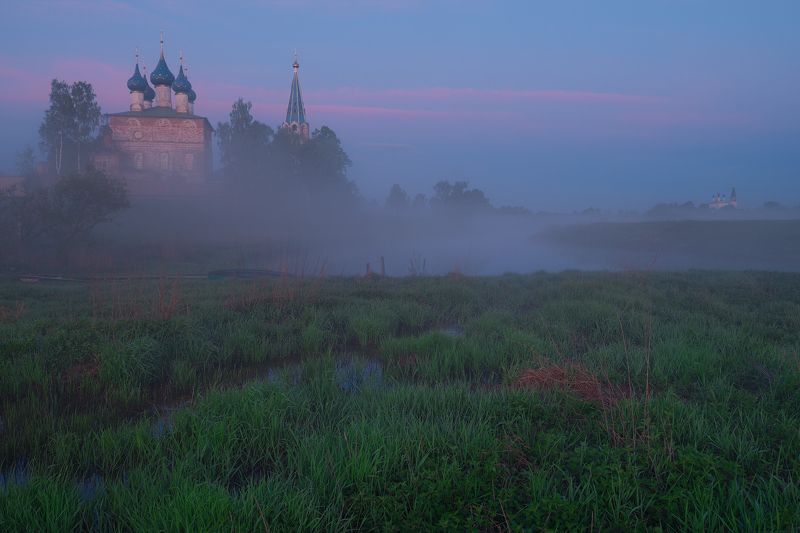 дунилово, ивановская область, рассвет, туман, благовещенский, успенский, монастырь, шуйский район, весна, утро Одно майское утро в Дуниловоphoto preview