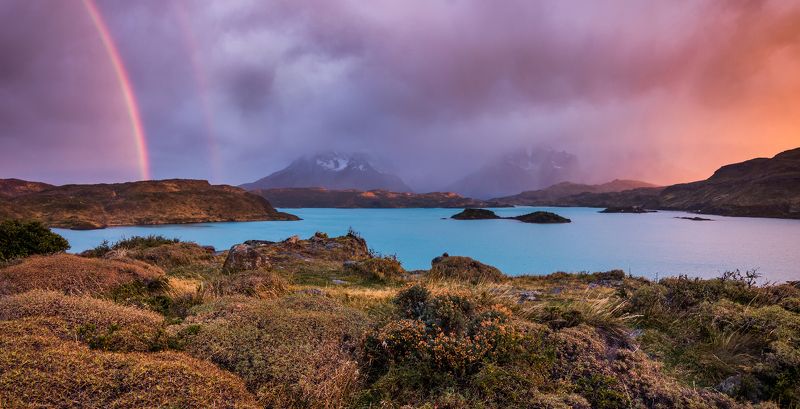 патагония, горы, рассвет, торес дель пайне Разрывая мглуphoto preview