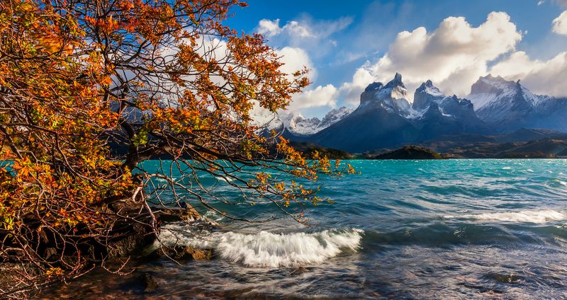 патагония, горы, рассвет, торрес дель пайне Бирюзаphoto preview