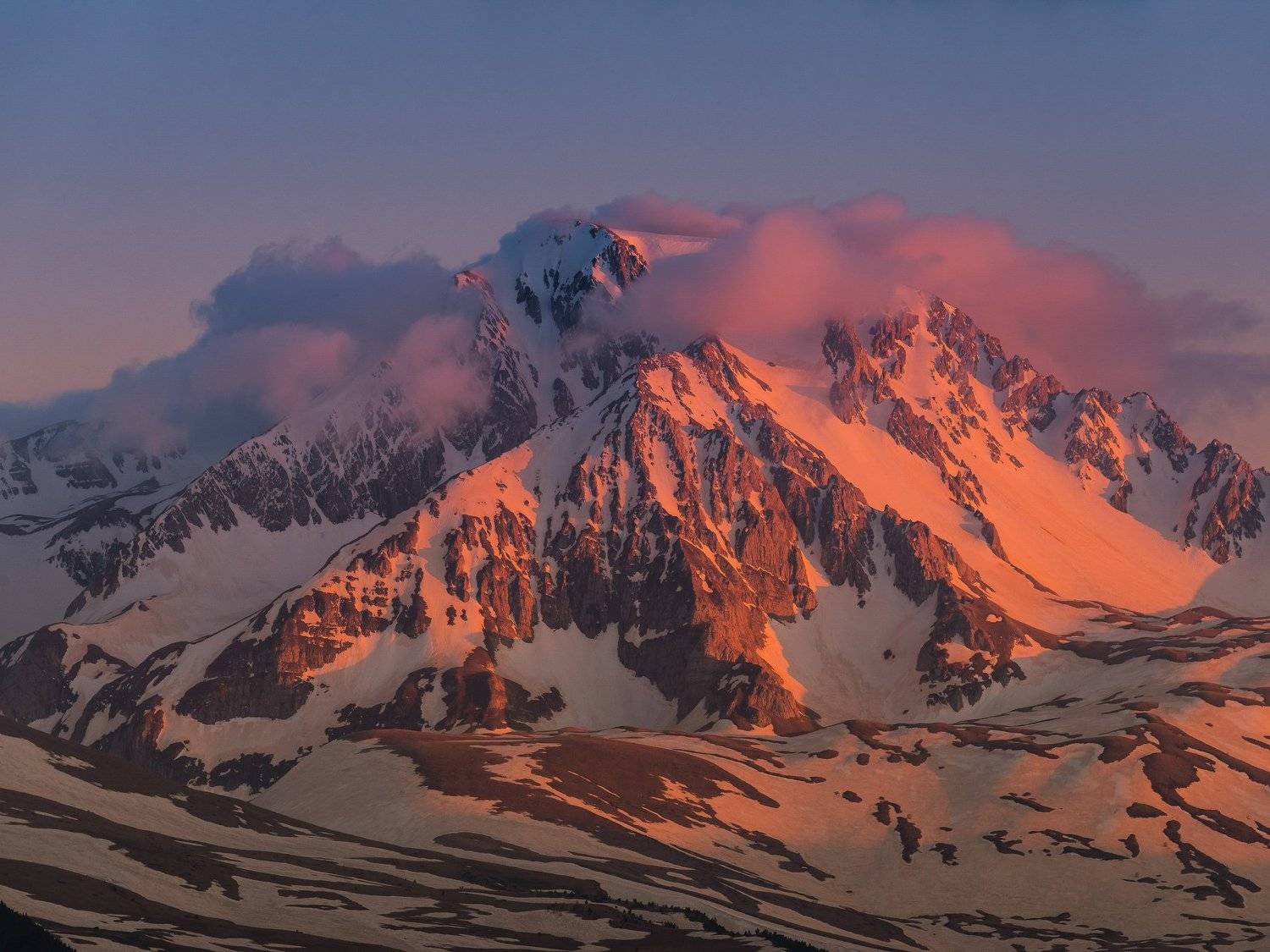 горы, кавказ, оштен, май, 2018, природа, закат, ФЁДОР