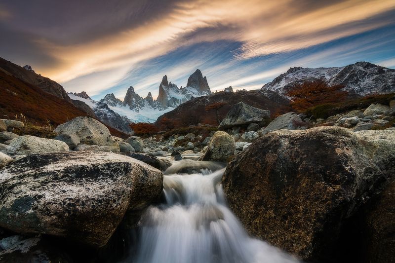 патагония, горы, закат, аргентина Небесаphoto preview